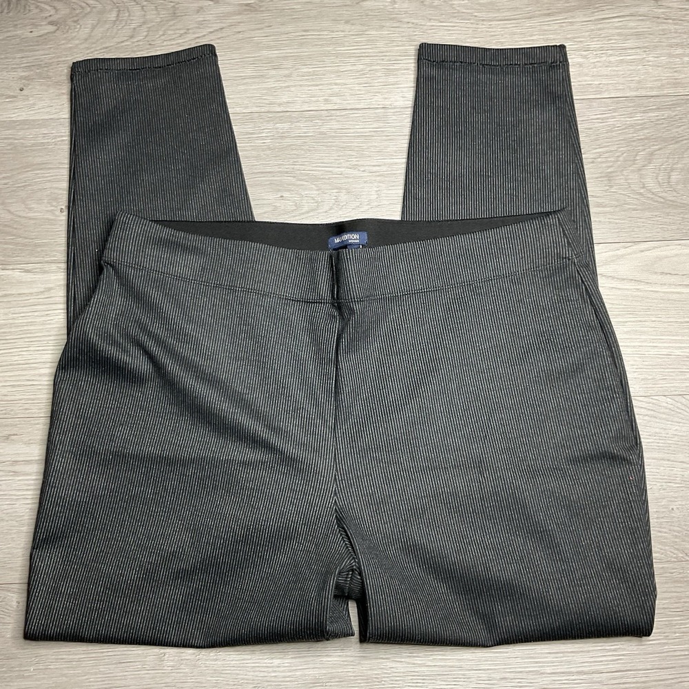 Max Edition‎ Pant's Black Striped Straight Leg Pockets Size 1X